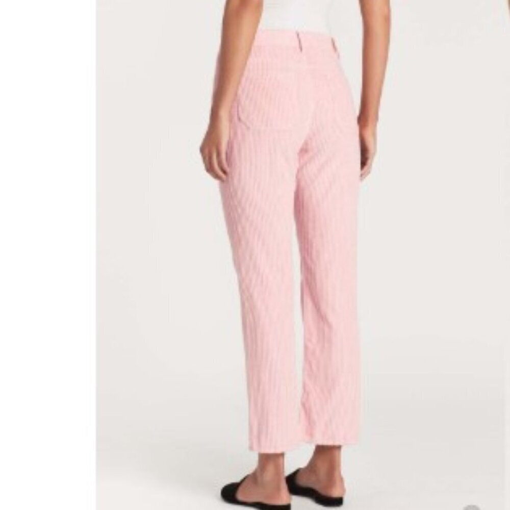 M.i.h. Jeans Pink Daily Drop Corduroy Crop Straight Leg Pant Size 31 - Picture 2 of 11